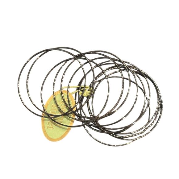Set of 12 Black Bangles by Spring Street, EUC - Picture 3 of 3